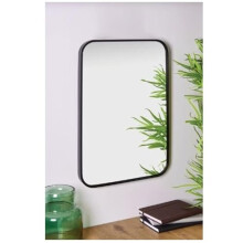 DEENZ Full Length Camden Black Curved Metal Wall Mirror Aluminium Frame Home Décor Bedroom Living Room (40x60cm)
