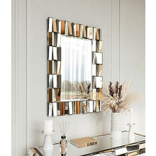 CARME Knightsbridge - Luxury Large Rectangular Wall Mirror Bevelled Decorative 3D Mirrored Glass Effect Design for Bedroom Living Room Hallway