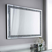 DEENZ Extra Large Diamond Crushed Gems Crystal Mirror 80Cmx120Cm Lounge Jewelled Bling