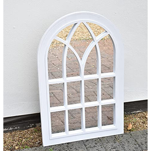 DEENZ White Rustic Window Soho Style Mirror Hallway Vanity Wall Elegant Vintage Style 76x51cm 1