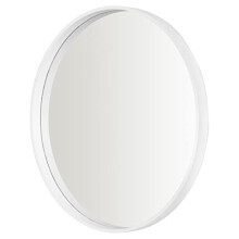 Home Selections White Round Wall Mirror, 50cm, Wooden Deep Framed Circle Mirror