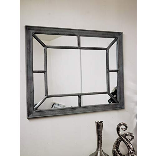 DEENZ Antique Grey window Mirror Stylish Decor Wall hallway rustic 60x76CM 2