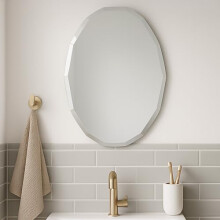 Go Bathrooms Oval Bathroom Mirror Bevelled Edge Design Wall Mounted Vanity Mirror Fixings Included Landscape or Portrait 500mm x 700mm Frameless