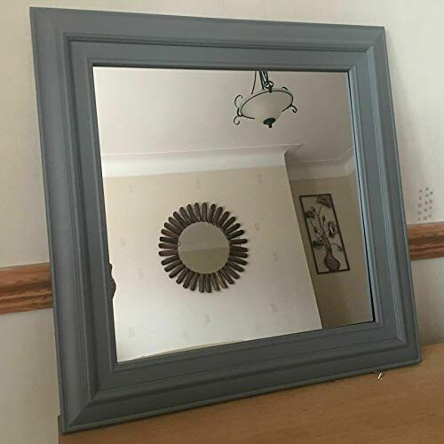 DEENZ GREY WALL MIRROR square frame dorset country style wall mirror 55x55cm 2
