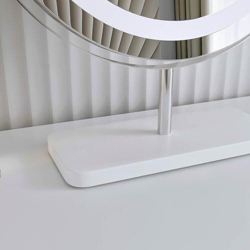 FABS Ava 3 color LED frameless mirror with marble stand smart touch control - Silver 1