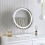FABS Ava 3 color LED frameless mirror with marble stand smart touch control - Silver 1