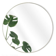 GreyZouq Large, Round Metal Rimmed, Wall Mirror. Perfect for bedroom, living room hallway kitchen and bathroom. Circular mirror – 50cm diameter.