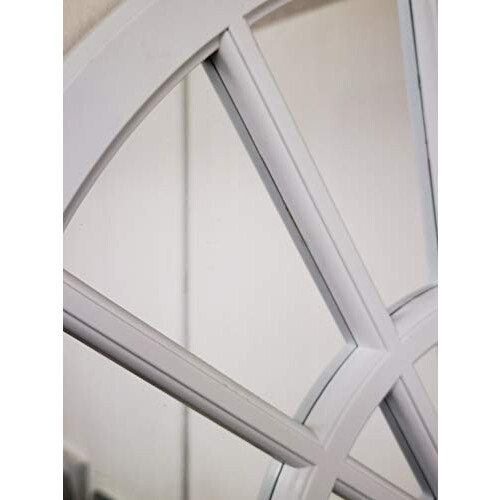 DEENZ White Half Circle Palladian Arch Window Style Mirror 66X37Cm 2