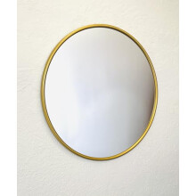 My Square Mile Round Gold Wall Mirror | Easy To Hang | No Drill Lightweight Mirror | Bathroom