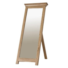 Ramece French Sold Oak Cheval Mirror - Freestanding Mirror - Solid Wood Bedroom Furniture - Fully Assembled - H147 x W59 x D12 cm