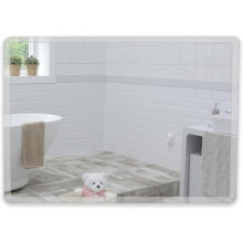 Neue Design Mood Premium Rectangular Bathroom Mirror, Wall Mounted Bevelled Frameless Mirrors, Hangs Both Ways, Toilet Bedroom Hallway, (40cm x
