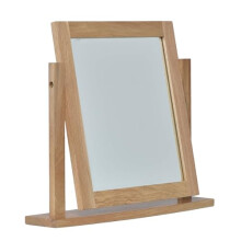 Ramece Crescent Solid Oak Dressing Table Mirror - Solid Wood Bedroom Furniture - Vanity Mirror - Fully Assembled - H48 x W55 x D13 cm