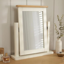 The Furniture Market Marbury Cream | Painted Vanity Mirror | Adjustable Dressing Table Mirror | Wooden Frame | Tilting Hinged Design | Easy Assembly |