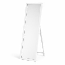 Floralcraft Mirranda Full Length Freestanding Mirror 65 x 21 Inch – Adjustable Tilt Floor Standing Mirror, No Wall Mounting Required, White Frame