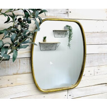 My Square Mile Antique Gold Framed Wall Mirror Vintage Oval Rectangle Bathroom Metal 49cm