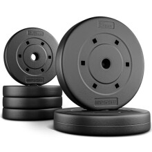 Hop-Sport 20kg Weight Plate Set (4 x 5kg) – Durable Bitumen Composite Plates with 28mm Hole – Floor-Safe Gym Weights for Barbells & Dumbbells –