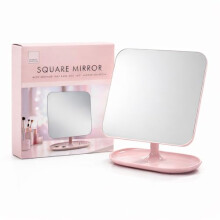 Makeup Mirror Premium Tabletop Swivel Crystal Clear Cosmetic Beauty Tray Square Mirror Glass Lightweight Ideal Dressing Table Re Fix Travel Use