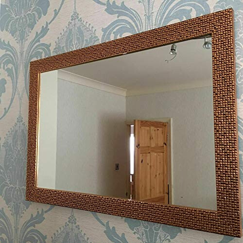 DEENZ MOSAIC EFFECT RESIN LARGE WALL MIRROR 48X68cm (Gold)