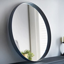 TOK MARK TRADERS Stunning Round 50cm Large Black Mirror Wall Mounting Bedroom Bathroom Hallway Wall Hanging Mirror