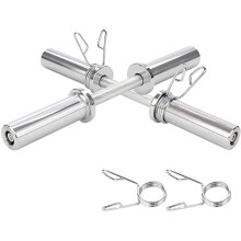 MAXSTRENGTH Chrome Olympic Dumbbell Bars Set With Spring Collar used for home workout Weight training Cross-Training, Weightlifting (2" Olympic