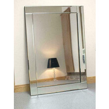 Biznest Rectangle Shape Designer Chole Blenheim Silver Glass Frame Wall Mirror Beautiful Decoration Art Piece Gift (90X60Cm)
