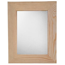 WooDeeDoo |Pack of 2| Unpainted Wood Framed Mirror | Glass Size 20x14 cm / 7.87x5.51 | Wall Mountable | Plain Blank Pine To Decorate For Crafts