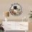 JAYOGLA Crushed Diamond Round Silver Mirror, 40x40 cm, Frameless Wall Hanging 4
