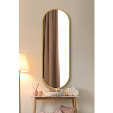 The Vultus - New Gold Metal Framed Double Arched Wall Mirror 63" X 22" (160CM X 55CM) Suitable for Inside and Outside!