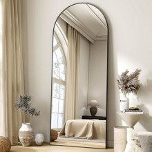 Koonmi Arched Full Length Mirror, Right Angle Design, Medium Size 16560cm, Full Length Mirror with Stand, Made of Tempered Glass Suitable for