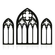 Tsudoku Gothic Mirrors Wall Decor Arched Decor Mirror Wall Mounted Goth Room Decor Vintage Cathedral Window Mirror for Room