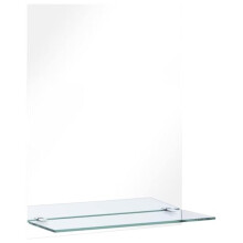 vidaXL Rectangular Wall Mirror with Shelf 50x70cm - Tempered Glass, Silver
