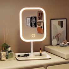 Baverta Makeup Vanity Mirror with Lights, LED Makeup Mirror with 3 Color Modes, Tabletop Vanity Lighted Mirror with Smart Touch Control, Light Up Make