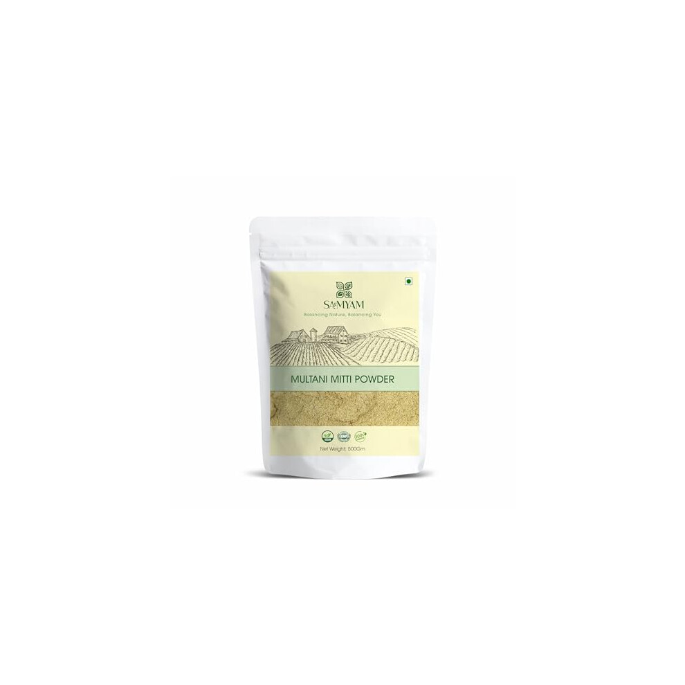 Samyam Multani Mitti Facial Skin Cleanser Powder - 500G | Fuller's Earth, Bentonite Clay, Indian Healing Clay