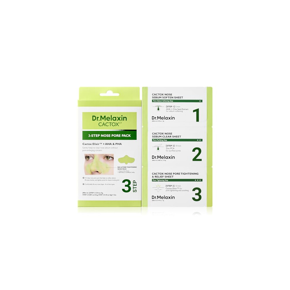 Dr.Melaxin CACTOX 3-STEP NOSE MASK PACK with AHA & PHA for Sebum Softening Pore - Image 4