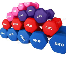 Neoprene Dumbbell Home Exercise for Ladies Kids Arm Hand Weights Pilates HEX Dumbbells in 2X2.5kg PINK