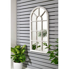 Biznest Window Style Wall Mirror Simply Stylish Decor Wall Window Mirror 69X 34Cm White Rustic
