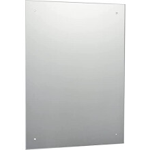 Biznest 40X50Cm Frameless Hd Quality Silver Drill Hole Mirror Bathroom With Fixings Hooks Hang 2 Way