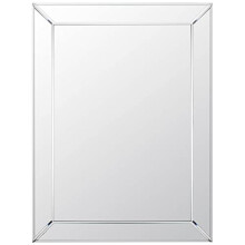Biznest 60X80Cm Frameless Mirrored Border Bevelled Glass Mirror Silver Modern & Stylish With Contemporary Rectangular Edges