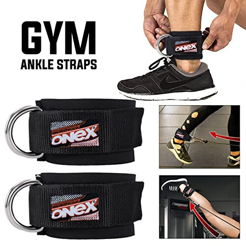 Single D-Ring Ankle Straps for Cable Machines – Adjustable Gym Cuffs for Glute Kickbacks, Leg Training & Strength Workouts 1