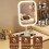 Baverta Makeup Vanity Mirror with Lights, LED Makeup Mirror with 3 Color Modes, Tabletop Vanity Lighted Mirror with Smart Touch Control, Light Up Make 2