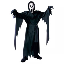 (Kids, 8-10 Years) Halloween Scream Cosplay Costume Ghost Boys Fancy Dress Outfit With Masks