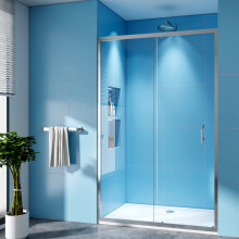 (1000x1850mm) 1000/1100/1200/1300/1400/1500/1600/1700mm Sliding Door Shower Enclosure 6mm Toughened Safety Glass Modern Bathroom Screen