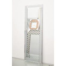 Deenz Full Length Sparkle Silver Glitter & Mirror Border Wall Mirror Frame Glass Living Room Lounge 40X110Cm The World'S Largest Mirror Collection Of