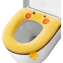 yao96266 Toilet Seat Cover Pad Plush Cartoon Duck Toilet Seat Cushion with Handle Washable Toilet Seat Cover with Zipper Yellow