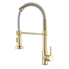 yao96266 Extendable Single Handle Kitchen Faucet With Hot And Cold Water Outlets Kitchen Tap, Gold