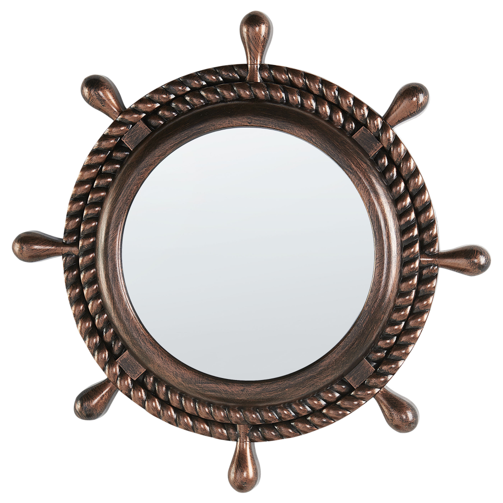 Beliani Wall Mirror Gormaz 46 Cm 46 Cm Brown