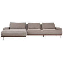 Corner Sofa 4 Seater MARIFERD Fabric Light Brown Right Hand