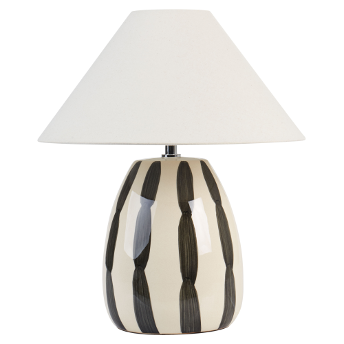 Beliani Table Lamp LUCHETTI Ceramic Black/ White