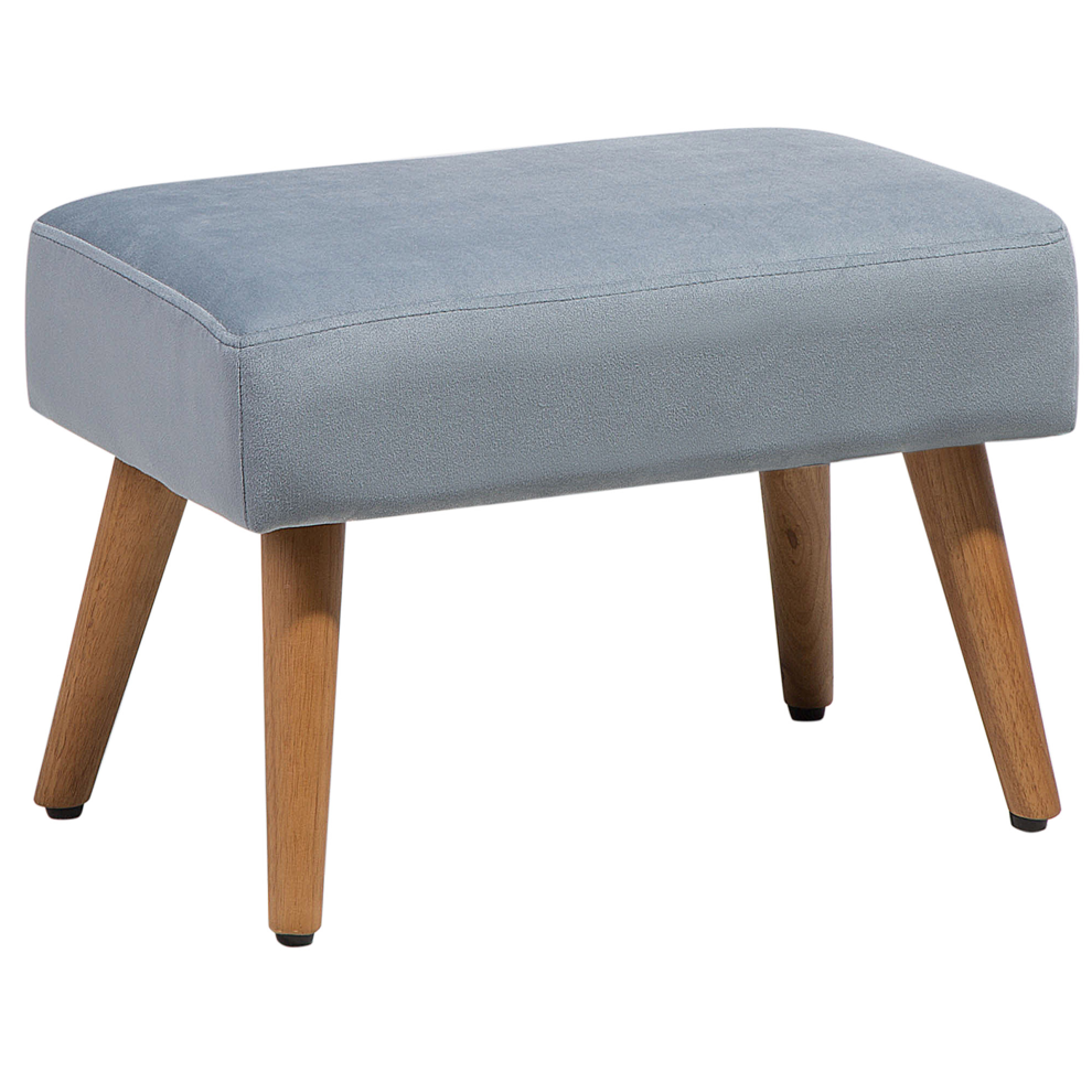 Beliani Footstool Takoma Velvet Grey