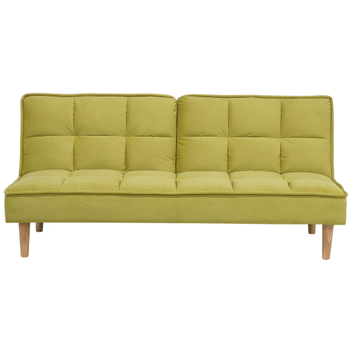 Beliani Sofa Bed 3 Seater SILJAN Fabric Olive Green